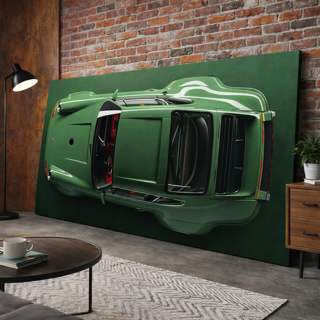 Green Porsche 911 Canvas