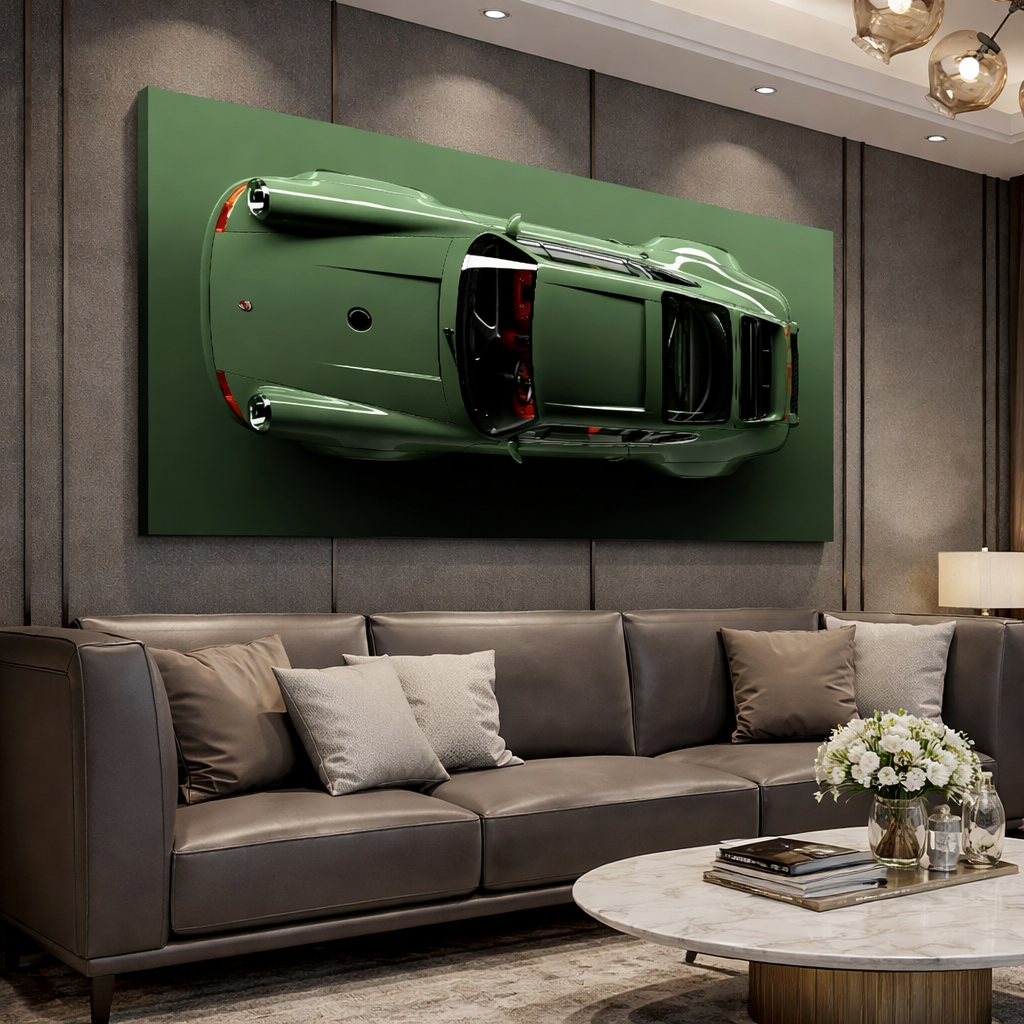 Green Porsche 911 Canvas
