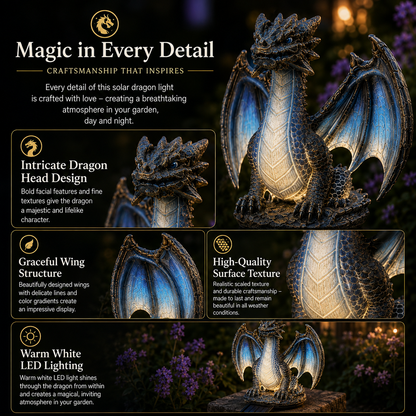 Solar Dragon Garden Figure with LED Light