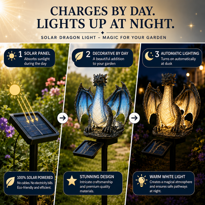 Solar Dragon Garden Figure with LED Light