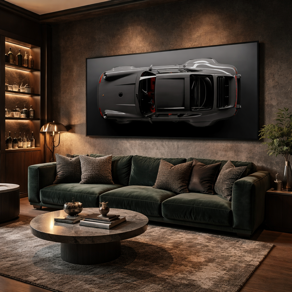 Gray Porsche 911 Canvas