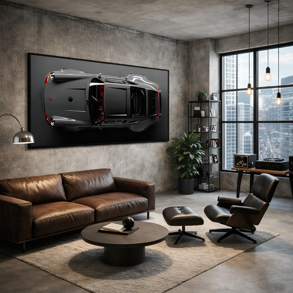 Gray Porsche 911 Canvas