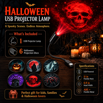 Plug-&-Play HD Star Projector: Halloween 6-Disc Set