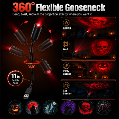 Plug-&-Play HD Star Projector: Halloween 6-Disc Set