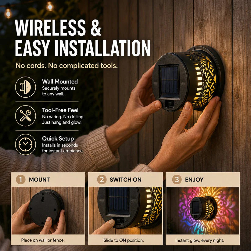 Litlamp® Solar Mandala Wall Light with 7-Color Glow