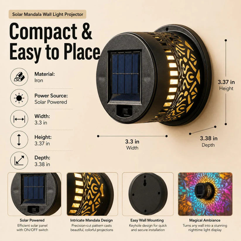 Litlamp® Solar Mandala Wall Light with 7-Color Glow