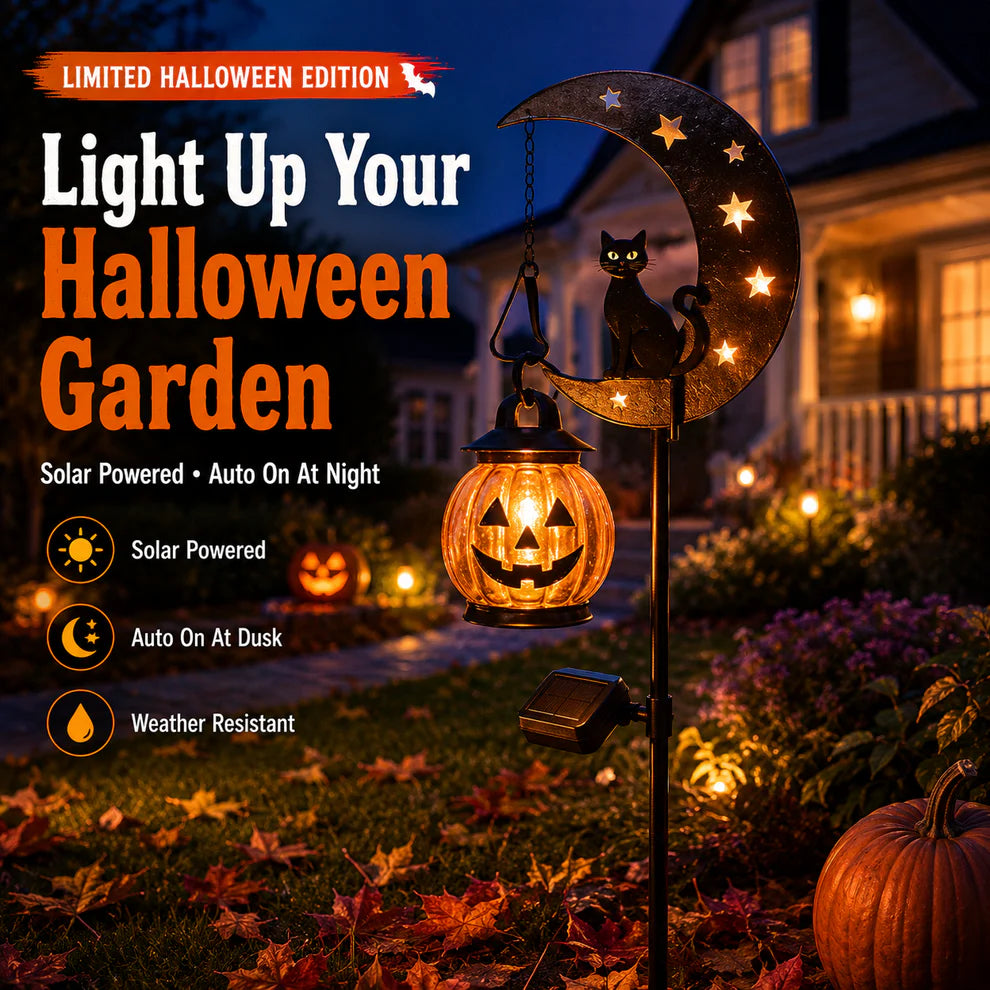 Halloween Pumpkin Moon Garden Stake Light