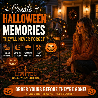 Halloween Pumpkin Moon Garden Stake Light