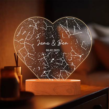Personalized Heart Acrylic Light ''Starry Sky''