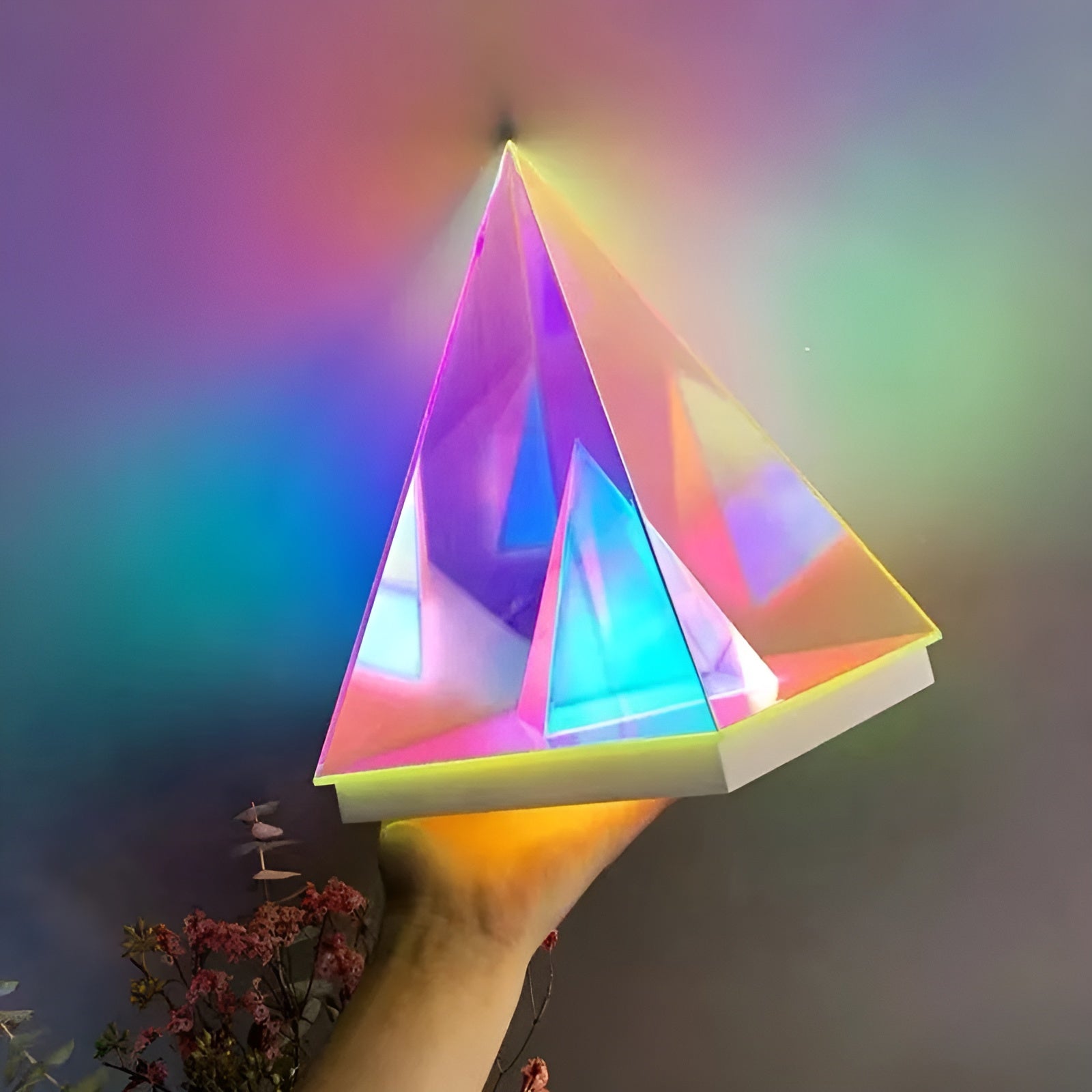 Crystal Light Pyramid - ZULIE E-COMMERCE LLC DBA LIT LAMP