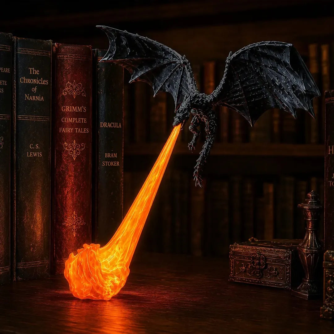 3D Fire-Breathing Dragon with Glowing Flame