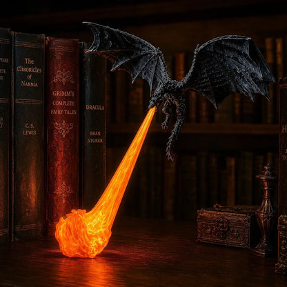3D Fire-Breathing Dragon with Glowing Flame