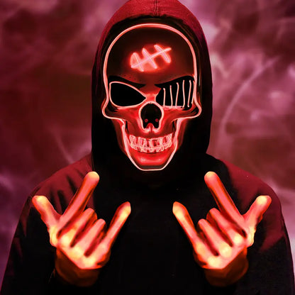 Spooky LED Glowing Skeleton Mask for Halloween Party