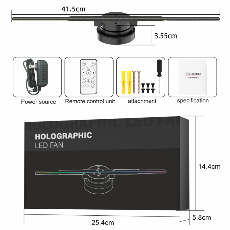 3D Holographic Advertising Fan