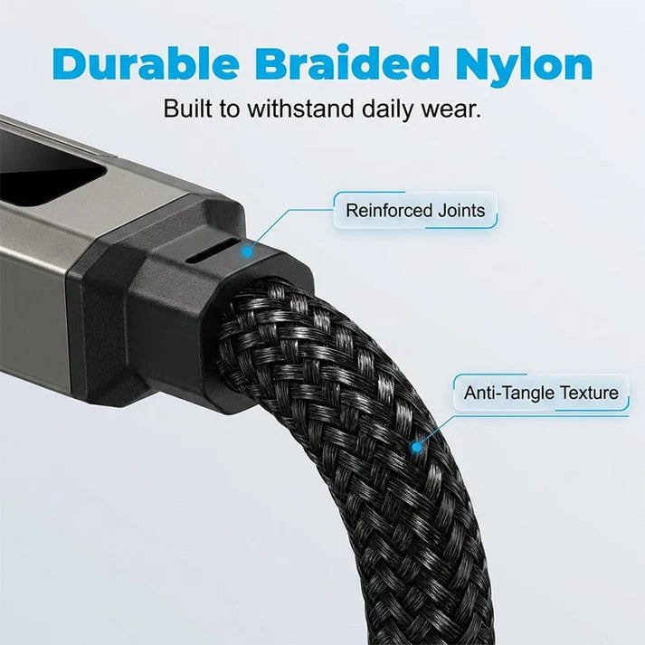 4-in-1 Smart Display Keychain Charging Cable