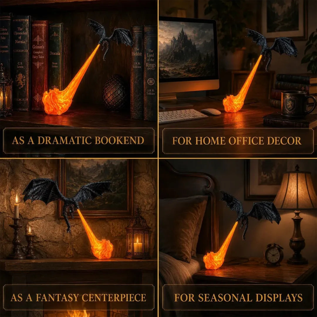 3D Fire-Breathing Dragon with Glowing Flame