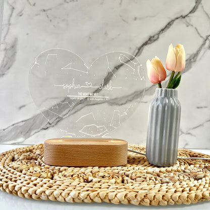 Personalized Heart Acrylic Light ''Starry Sky''