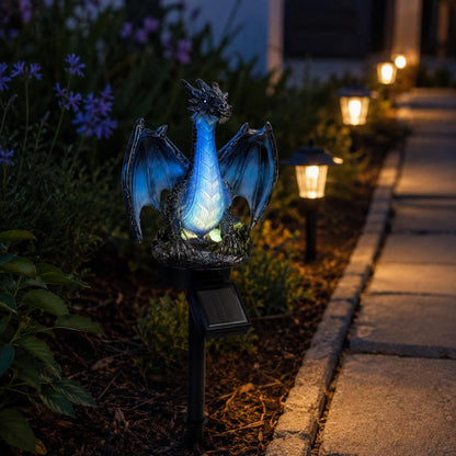 Solar Dragon Garden Figure with LED Light