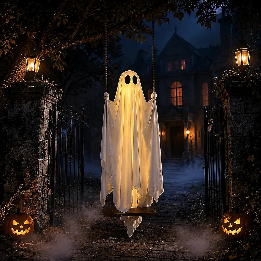 Glowing Ghost Swing for Halloween Decor