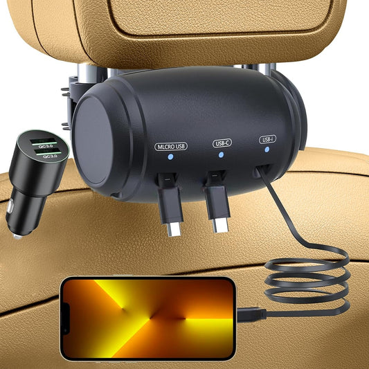 3-in-1 Retractable Backseat Charger