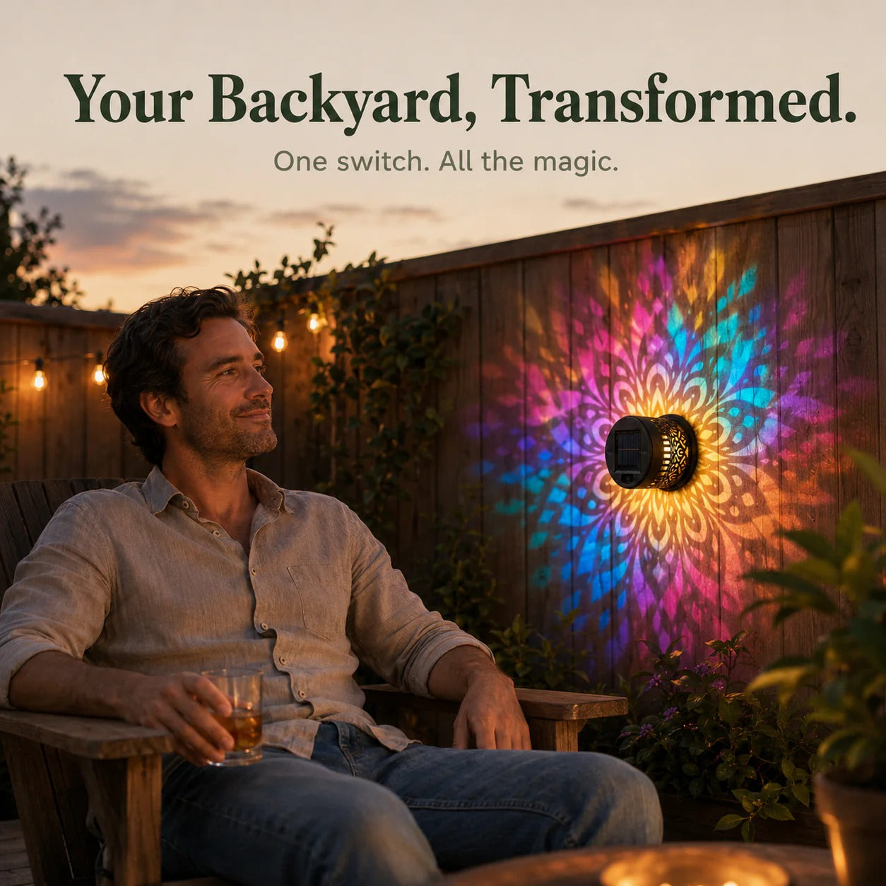 Litlamp® Solar Mandala Wall Light with 7-Color Glow
