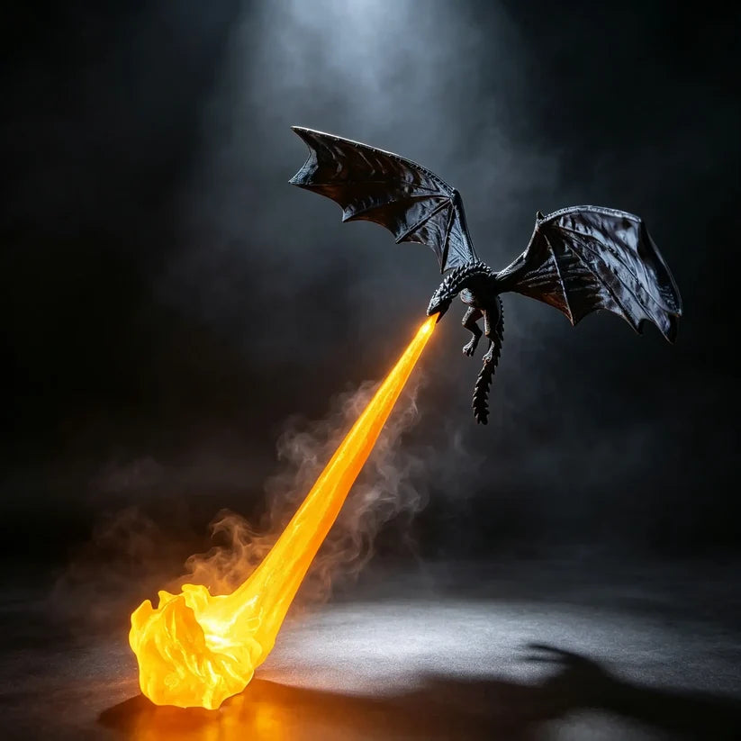 3D Fire-Breathing Dragon with Glowing Flame