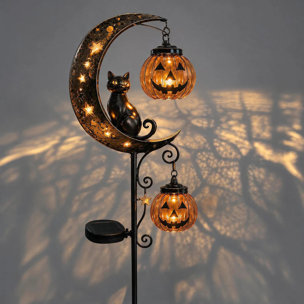 Halloween Pumpkin Moon Garden Stake Light
