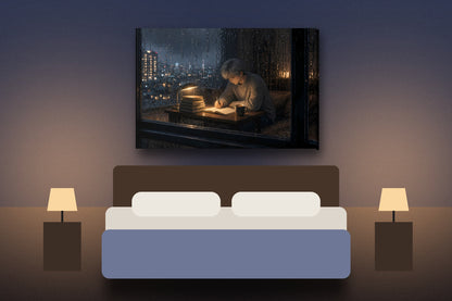 Midnight Study wall art shown in a room