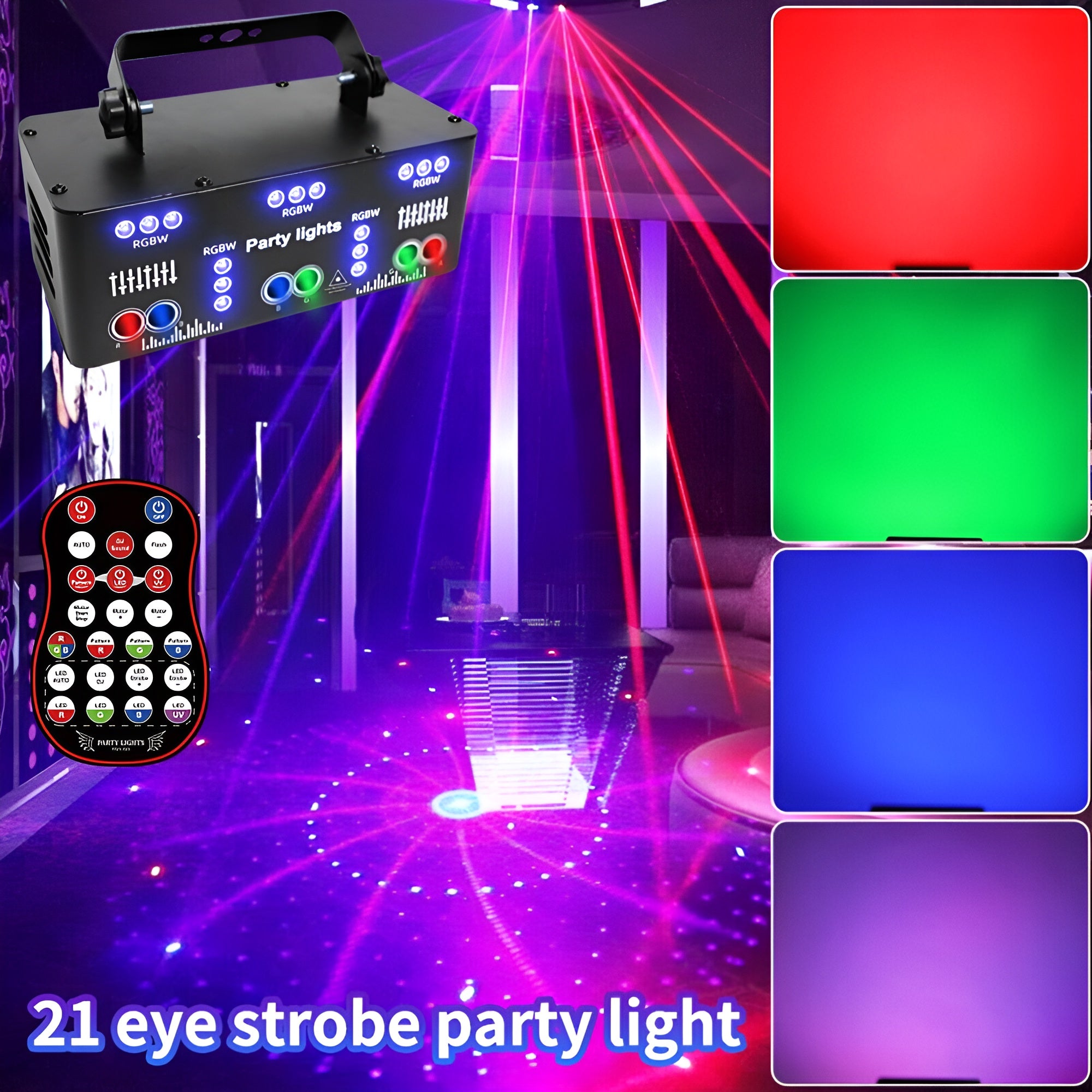  21 Eyes Party Lights Dj Disco Light Strobe Stage Light