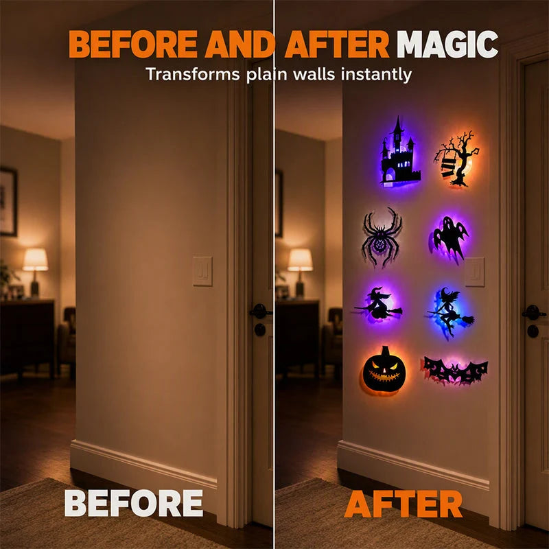 Halloween LED Silhouette Wall Light Stickers