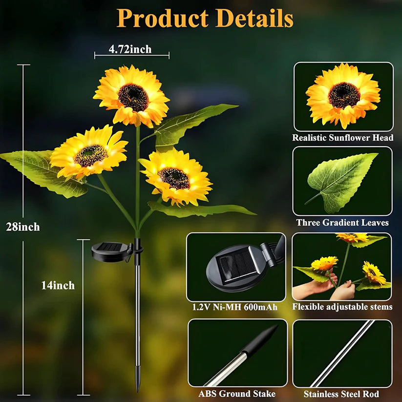 Litlamp® Solar Sunflower LED Lights