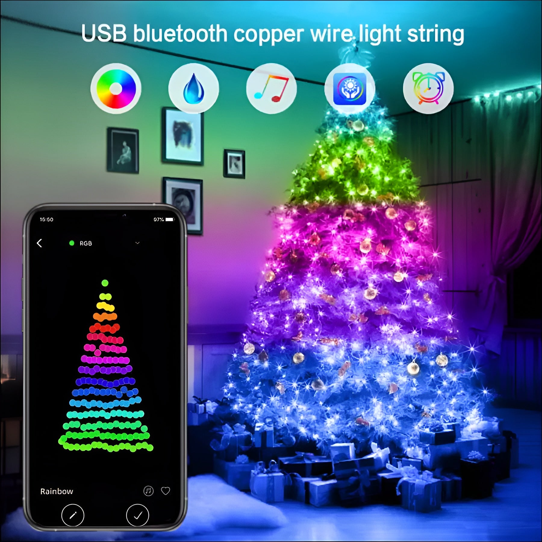 Smart LED Christmas Tree Lights - ZULIE E-COMMERCE LLC DBA LIT LAMP