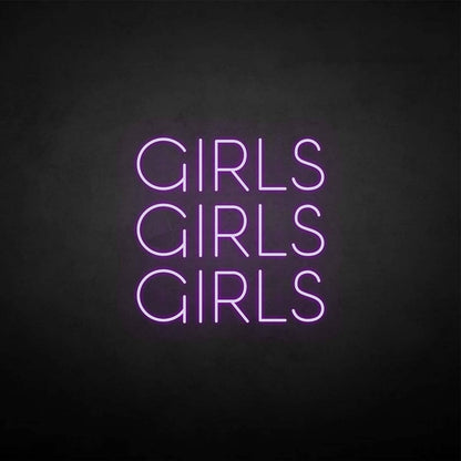Leuchtreklame "Mädchen, Mädchen, Mädchen".