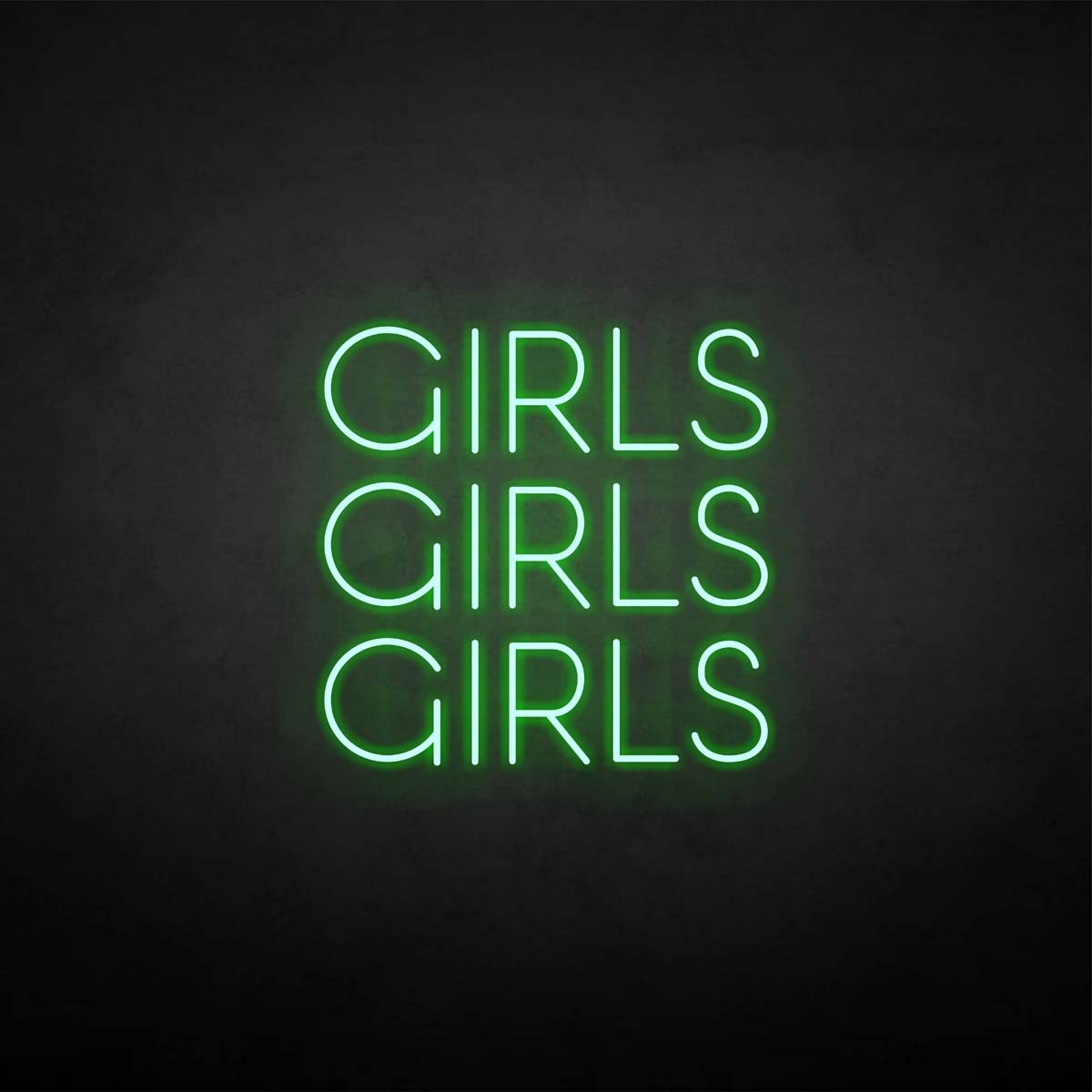 Leuchtreklame "Mädchen, Mädchen, Mädchen".